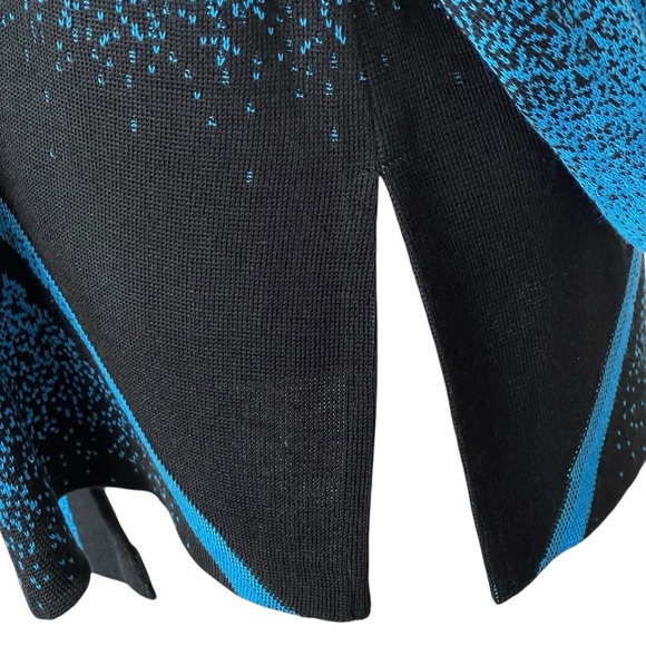 Ming Wang Abstract Acrylic Cardigan Sweater Jacket Women’s Size L Blue Black - Picture 7 of 9